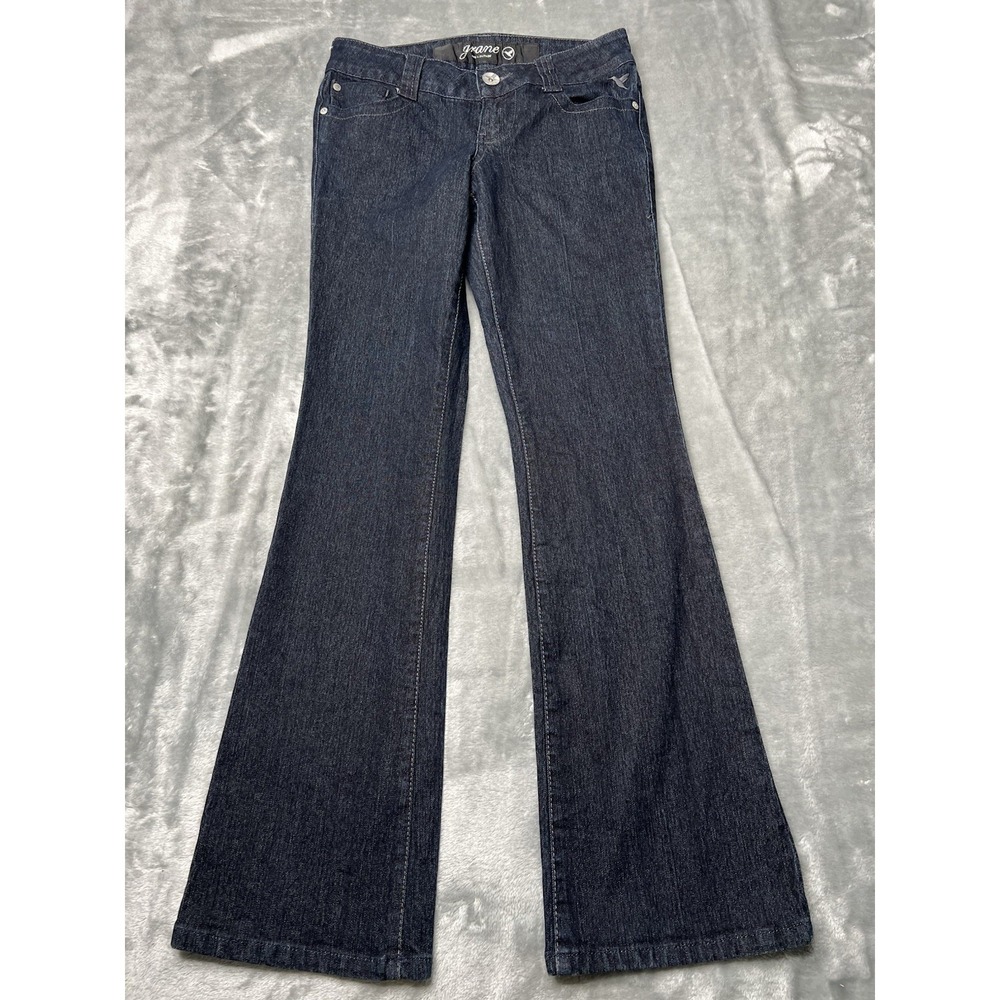 Grane Jeans Women Size 26x28 Blue Dark Wash Flare Bootcut